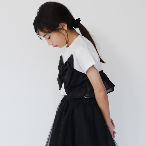 日本童裝 Branshes x b.+A 金子綾 絲帶蝴蝶結短袖上衣 90-150cm 女童款 夏季 TOPS