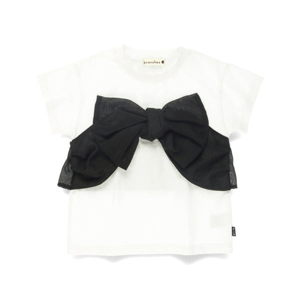日本童裝 Branshes x b.+A 金子綾 絲帶蝴蝶結短袖上衣 90-150cm 女童款 夏季 TOPS
