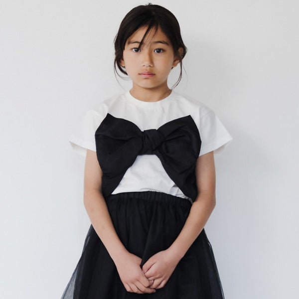 日本童裝 Branshes x b.+A 金子綾 絲帶蝴蝶結短袖上衣 90-150cm 女童款 夏季 TOPS
