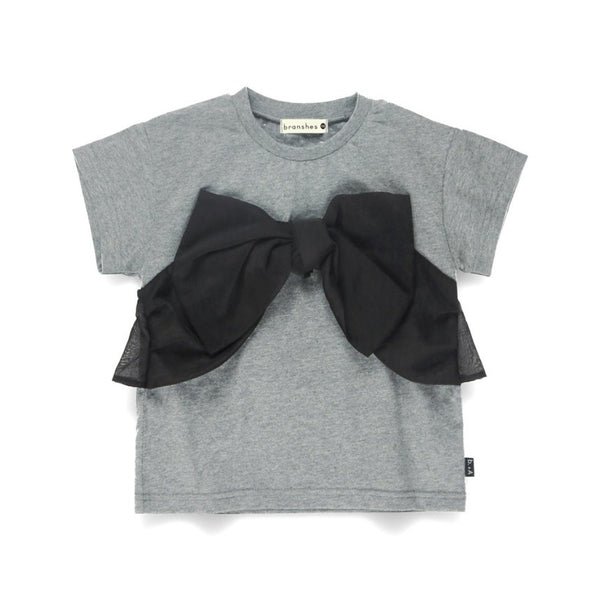 日本童裝 Branshes x b.+A 金子綾 絲帶蝴蝶結短袖上衣 90-150cm 女童款 夏季 TOPS