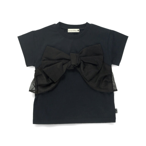 日本童裝 Branshes x b.+A 金子綾 絲帶蝴蝶結短袖上衣 90-150cm 女童款 夏季 TOPS