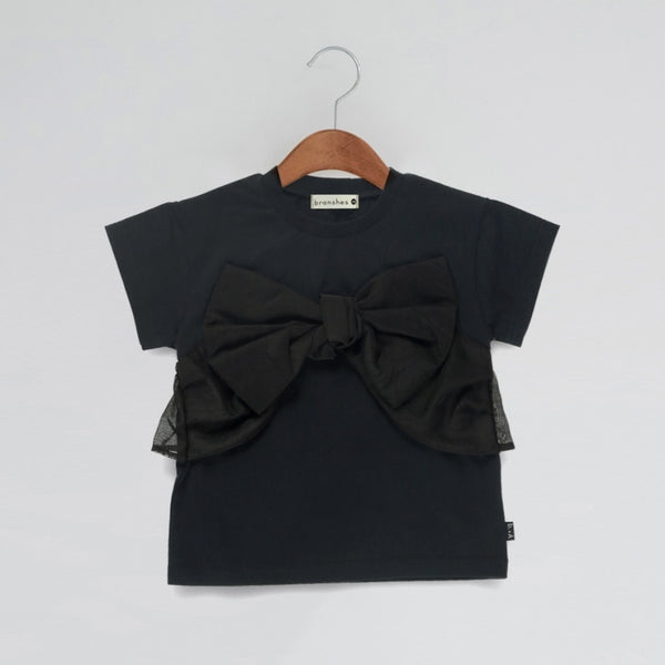 日本童裝 Branshes x b.+A 金子綾 絲帶蝴蝶結短袖上衣 90-150cm 女童款 夏季 TOPS