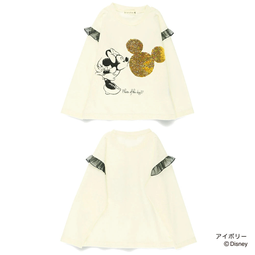 日本童裝 Branshes x Disney 印花長袖上衣 80-150cm 女童款 秋季 TOPS