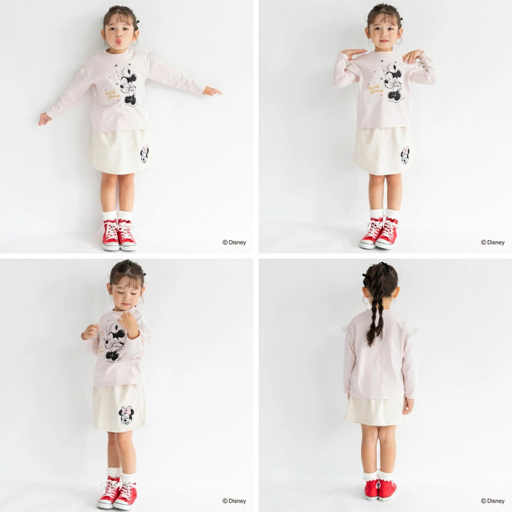 日本童裝 Branshes x Disney 印花長袖上衣 80-150cm 女童款 秋季 TOPS
