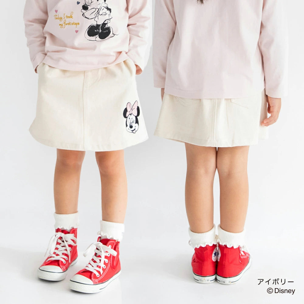 日本童裝 Branshes x Disney 刺繡牛仔短裙 80-150cm 女童款 秋季 SKIRTS
