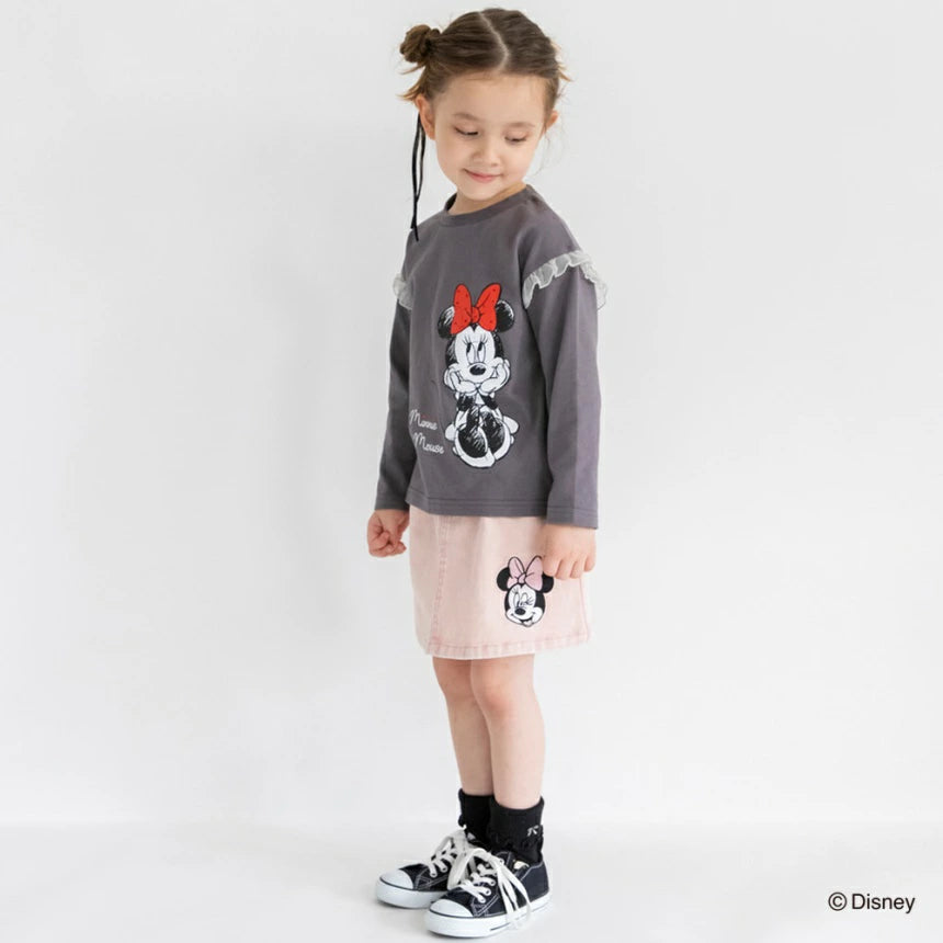 日本童裝 Branshes x Disney 刺繡牛仔短裙 80-150cm 女童款 秋季 SKIRTS