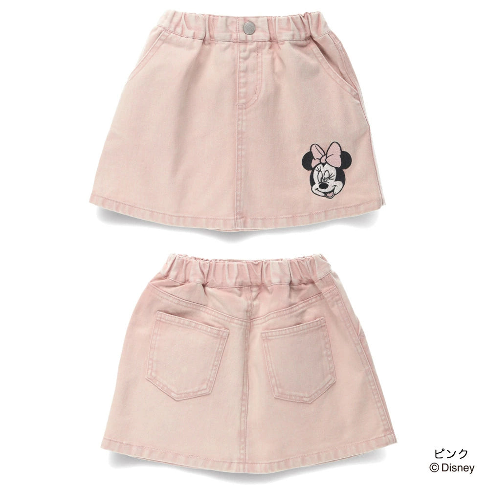 日本童裝 Branshes x Disney 刺繡牛仔短裙 80-150cm 女童款 秋季 SKIRTS