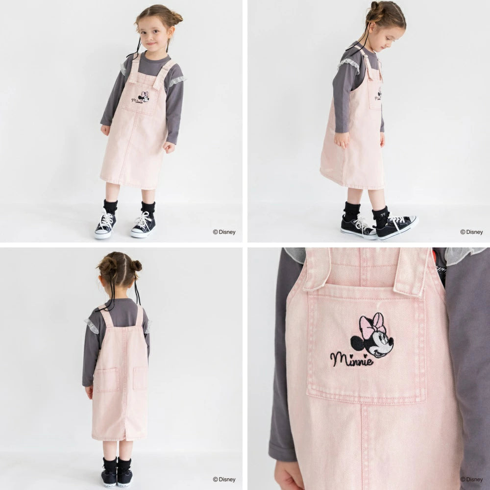 日本童裝 Branshes x Disney 刺繡圖案吊帶裙 80-130cm 女童款 秋季 DRESSES