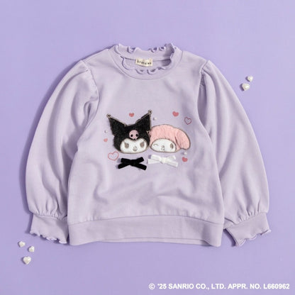 現貨-日本童裝 Branshes x Sanrio 紫色木耳邊衛衣 110cm 女童款 秋季 現貨區