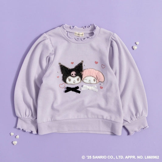現貨-日本童裝 Branshes x Sanrio 紫色木耳邊衛衣 110cm 女童款 秋季 現貨區