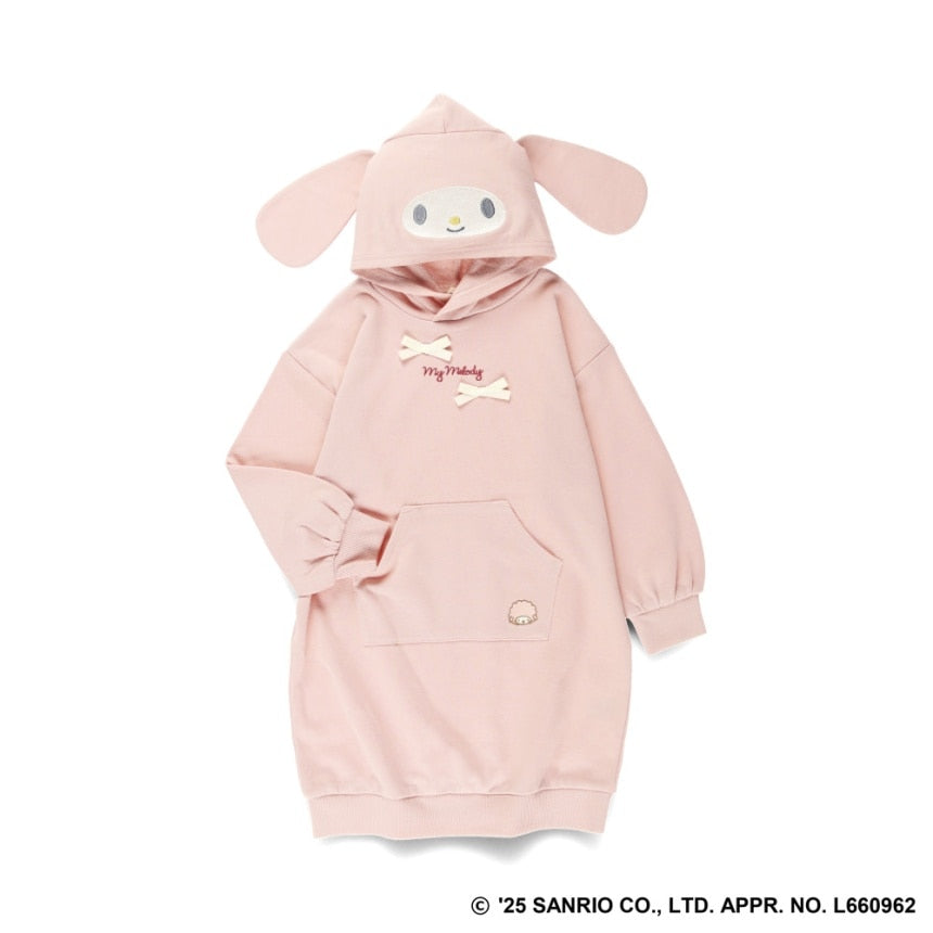 日本童裝 Branshes x Sanrio 連帽衛衣裙 80-150cm 女童款 秋季 DRESSES