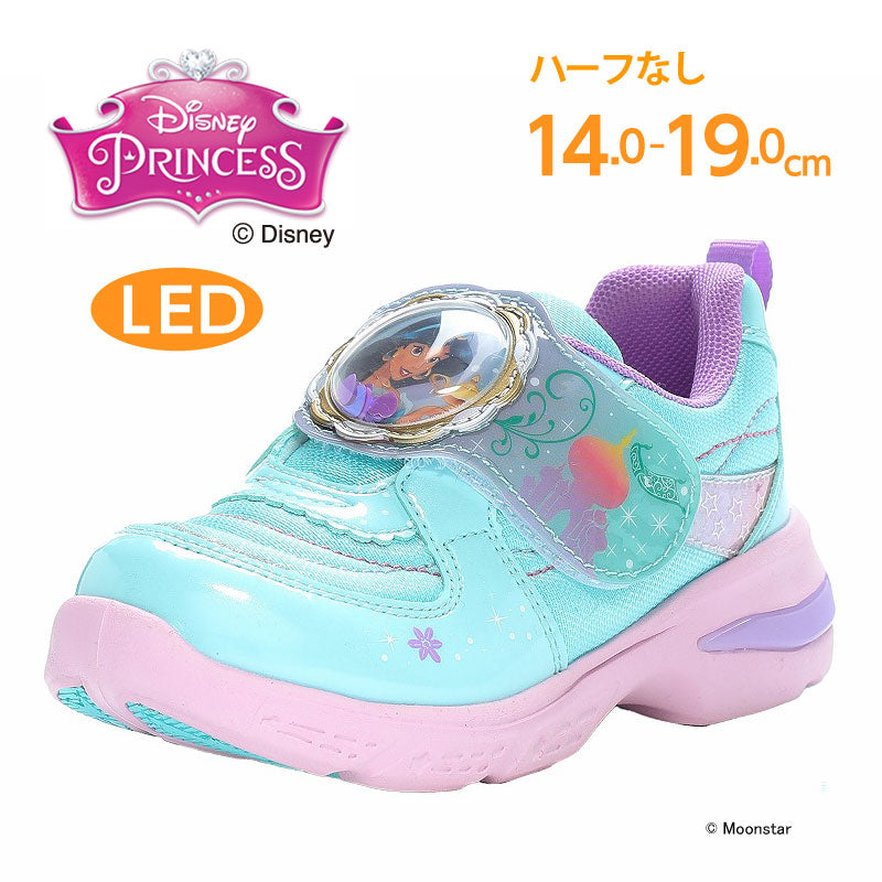 日本直送 moonstar Disney 茉莉公主 LED發光 抗菌防臭 健康機能兒童鞋 14-19cm 女童款 鞋系列