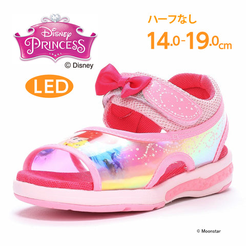 日本直送 moonstar Disney Princess Ariel 附LED燈 健康機能兒童鞋 14-19cm 女童款 鞋系列