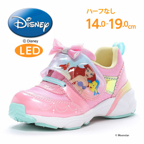 日本直送 moonstar Disney Ariel LED燈 抗菌防臭 健康機能兒童鞋 14-19cm 女童款 鞋系列