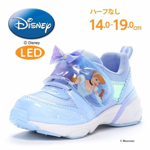 日本直送 moonstar Disney 灰姑娘 LED燈 抗菌防臭 健康機能兒童鞋 14-19cm 女童款 鞋系列