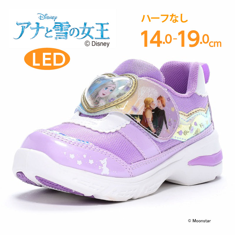 日本直送 moonstar Disney Frozen LED燈 抗菌防臭 健康機能兒童鞋 14-19cm 女童款 鞋系列