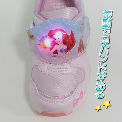 Moonstar x Disney LED Flashing Lights with Ag+ Antibacterial and Deodorant Functional Children's Shoes (14-19cm) Direct from Japan (Girls' Shoes)