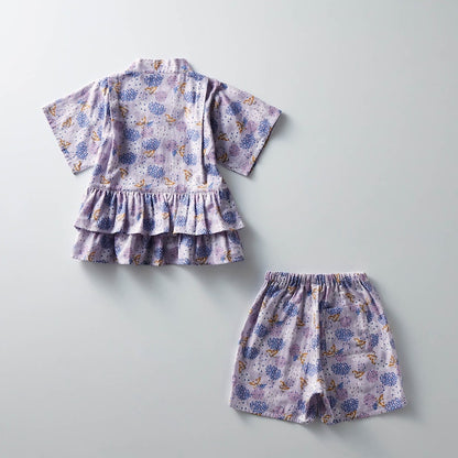 Disney Japanese children's clothing, Jinbei Japanese kimono, 100-150cm, for girls, summer, other brand children's clothing, TOPS PANTS, Japanese Summer Festival Special