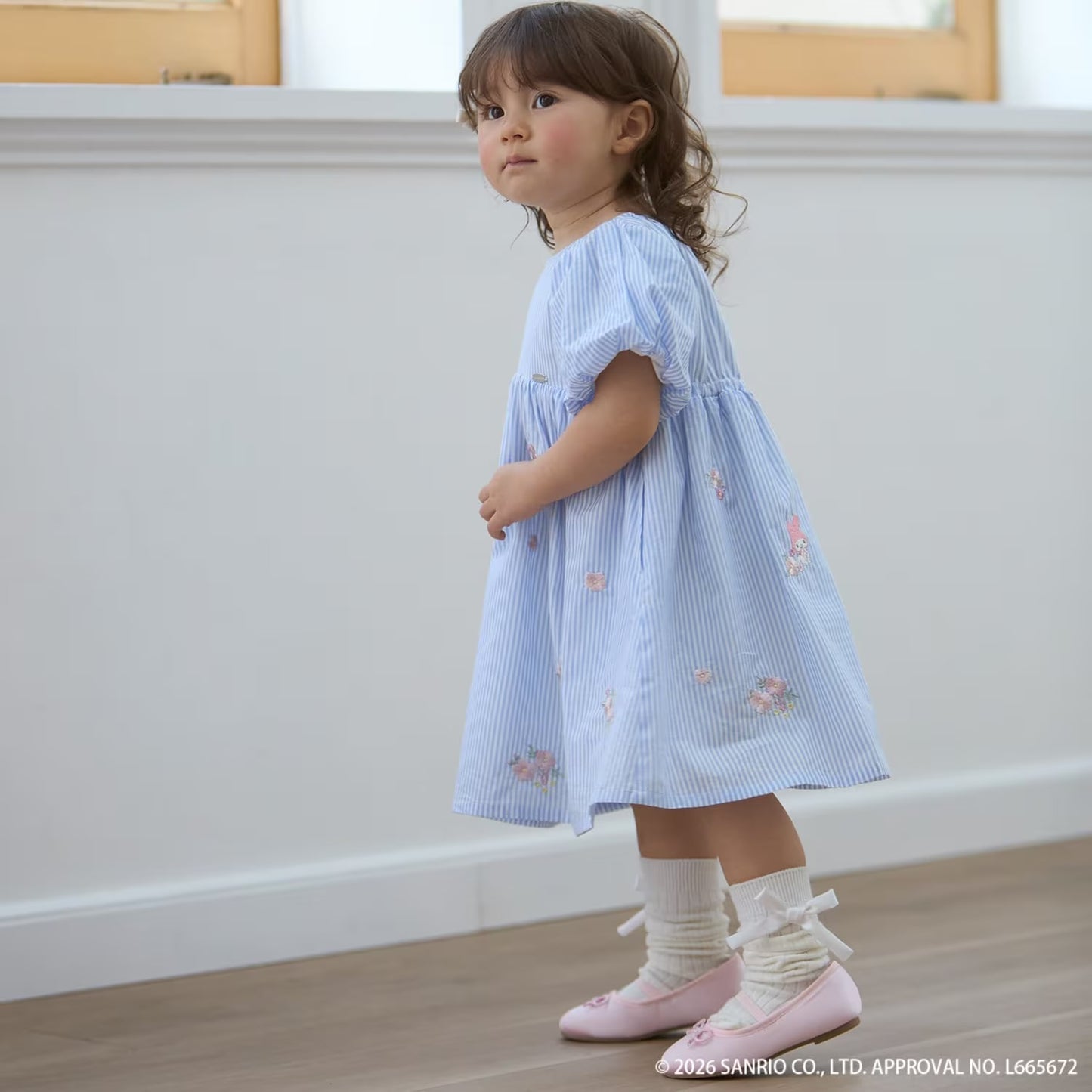 日本童裝 pe#main x 【Sanrio】刺繡圖案連身裙 90-130cm 女童款 夏季 DRESSES