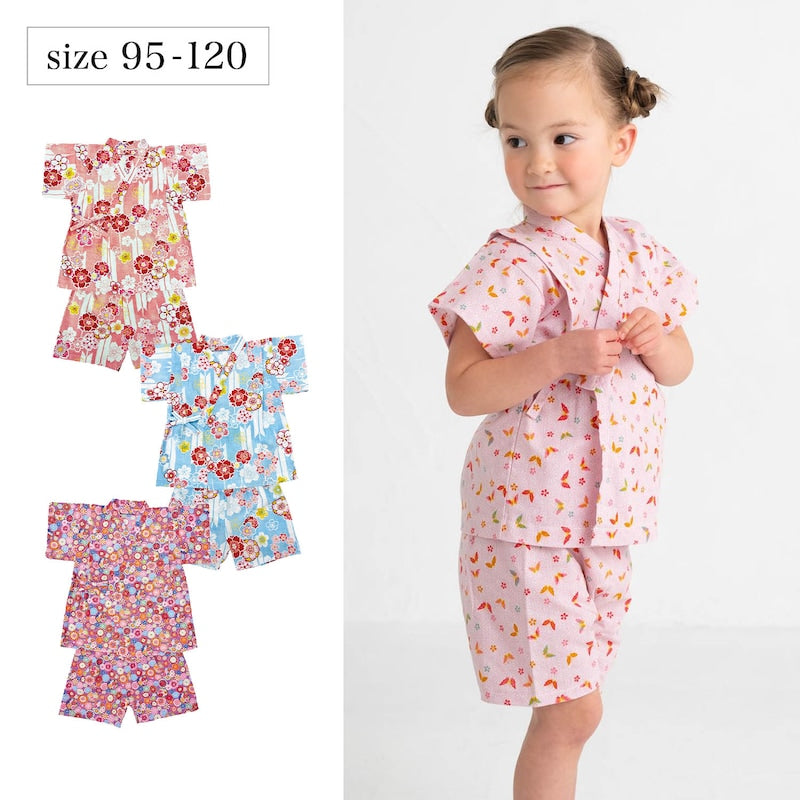 GITA Japanese children's clothing, made in Japan, Jinbei Japanese kimono, 95-110cm, girls' summer styles, other brand children's clothing, TOPS PANTS, Japanese summer festival special edition