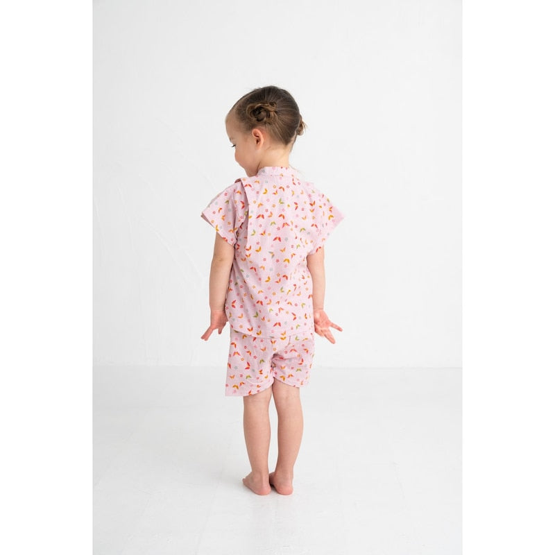 GITA Japanese children's clothing, made in Japan, Jinbei Japanese kimono, 95-110cm, girls' summer styles, other brand children's clothing, TOPS PANTS, Japanese summer festival special edition