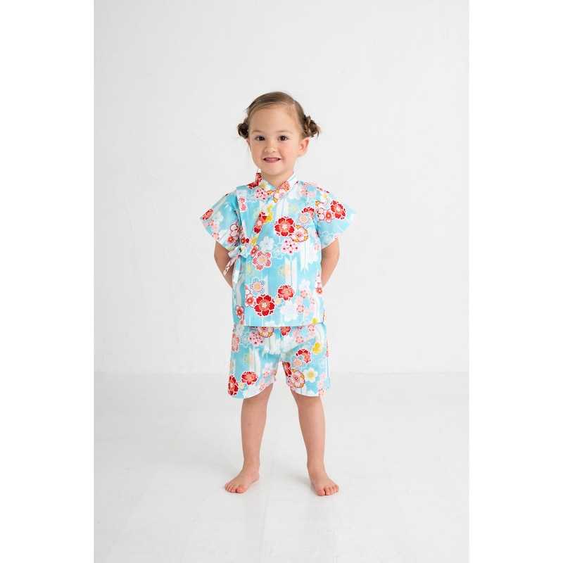 GITA Japanese children's clothing, made in Japan, Jinbei Japanese kimono, 95-110cm, girls' summer styles, other brand children's clothing, TOPS PANTS, Japanese summer festival special edition