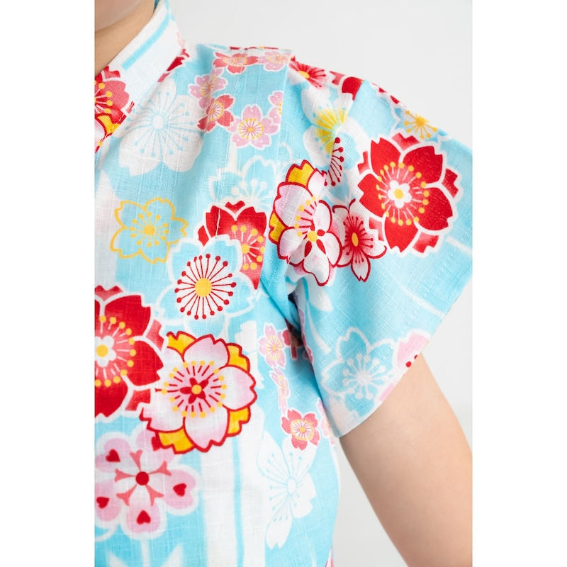GITA Japanese children's clothing, made in Japan, Jinbei Japanese kimono, 95-110cm, girls' summer styles, other brand children's clothing, TOPS PANTS, Japanese summer festival special edition