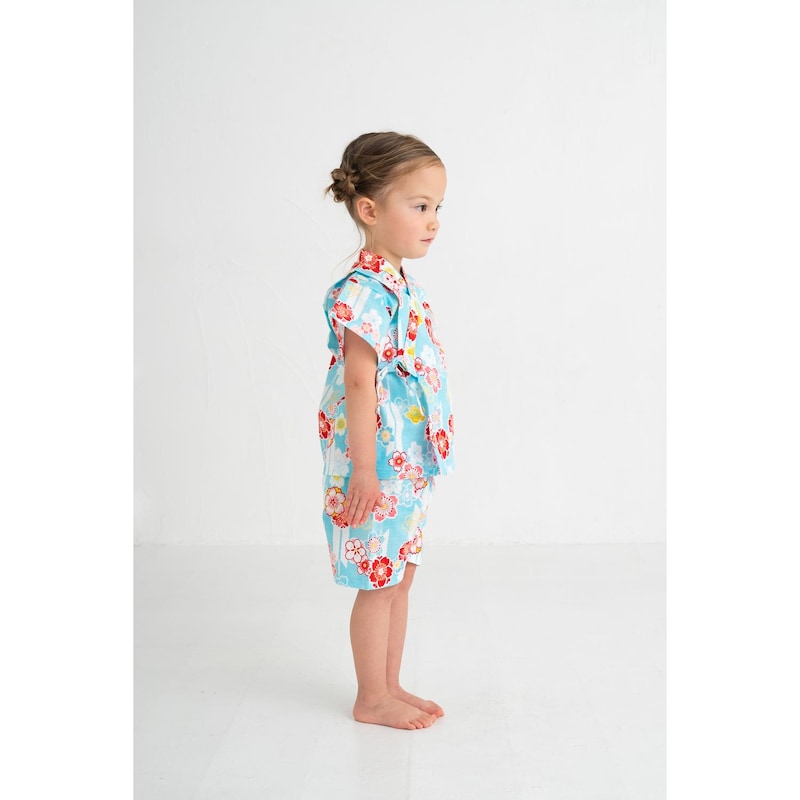 GITA Japanese children's clothing, made in Japan, Jinbei Japanese kimono, 95-110cm, girls' summer styles, other brand children's clothing, TOPS PANTS, Japanese summer festival special edition