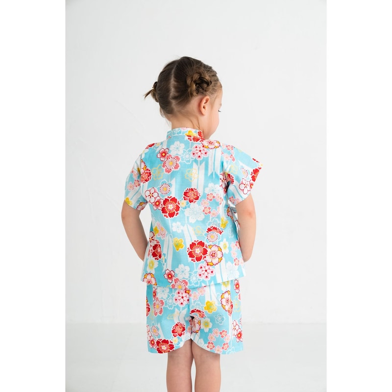 GITA Japanese children's clothing, made in Japan, Jinbei Japanese kimono, 95-110cm, girls' summer styles, other brand children's clothing, TOPS PANTS, Japanese summer festival special edition