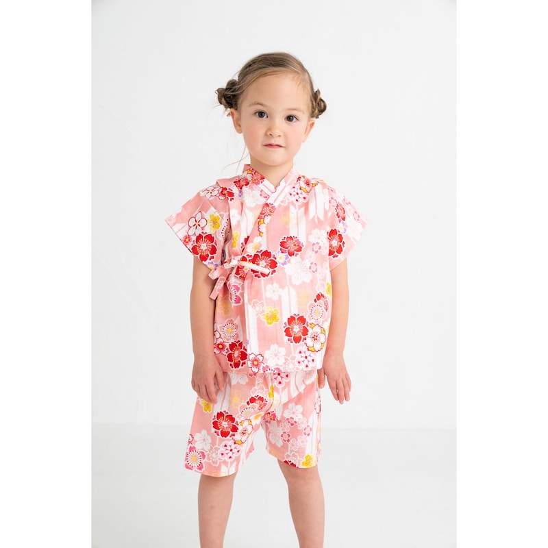 GITA Japanese children's clothing, made in Japan, Jinbei Japanese kimono, 95-110cm, girls' summer styles, other brand children's clothing, TOPS PANTS, Japanese summer festival special edition