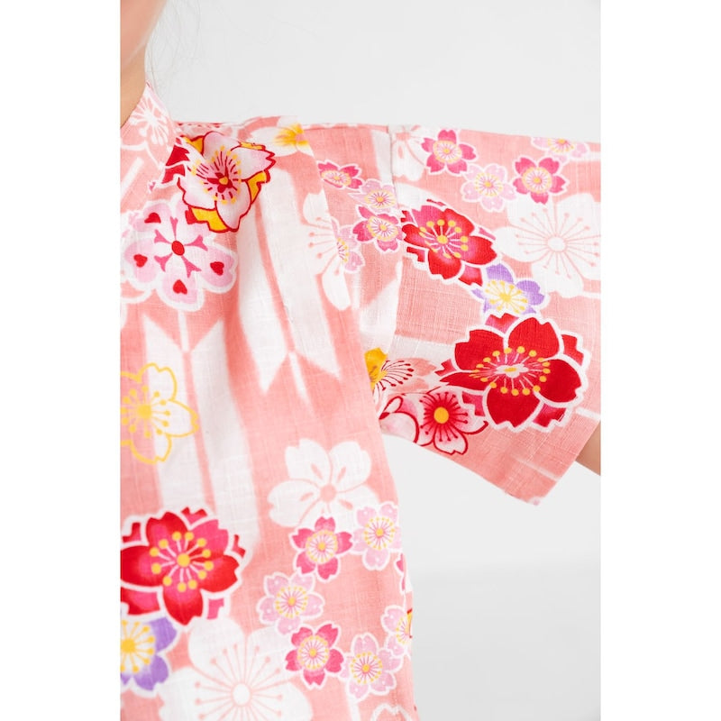 GITA Japanese children's clothing, made in Japan, Jinbei Japanese kimono, 95-110cm, girls' summer styles, other brand children's clothing, TOPS PANTS, Japanese summer festival special edition