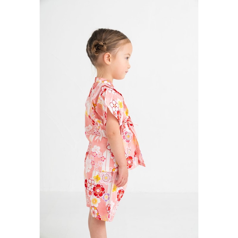 GITA Japanese children's clothing, made in Japan, Jinbei Japanese kimono, 95-110cm, girls' summer styles, other brand children's clothing, TOPS PANTS, Japanese summer festival special edition