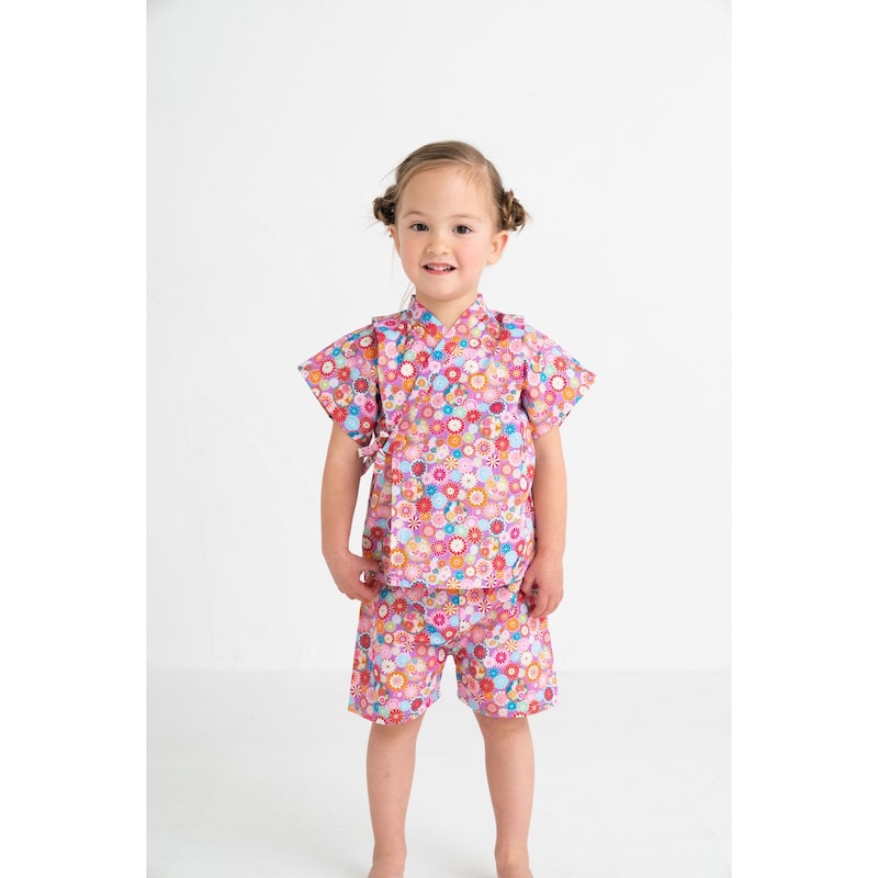 GITA Japanese children's clothing, made in Japan, Jinbei Japanese kimono, 95-110cm, girls' summer styles, other brand children's clothing, TOPS PANTS, Japanese summer festival special edition