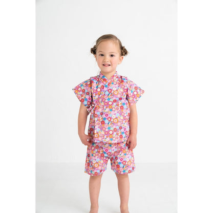 GITA Japanese children's clothing, made in Japan, Jinbei Japanese kimono, 95-110cm, girls' summer styles, other brand children's clothing, TOPS PANTS, Japanese summer festival special edition