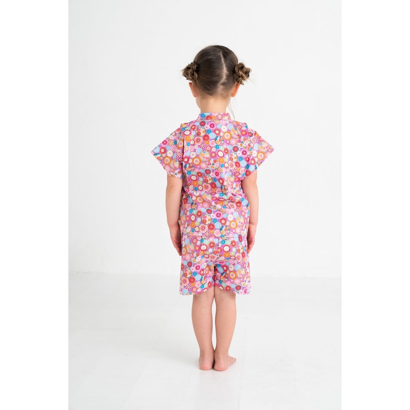 GITA Japanese children's clothing, made in Japan, Jinbei Japanese kimono, 95-110cm, girls' summer styles, other brand children's clothing, TOPS PANTS, Japanese summer festival special edition