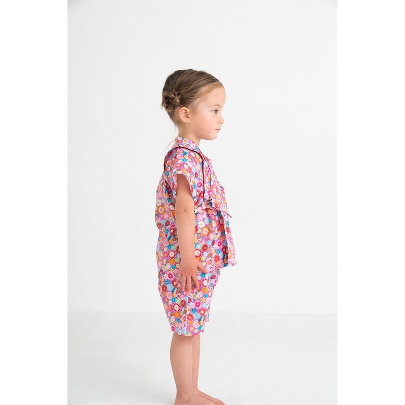 GITA Japanese children's clothing, made in Japan, Jinbei Japanese kimono, 95-110cm, girls' summer styles, other brand children's clothing, TOPS PANTS, Japanese summer festival special edition