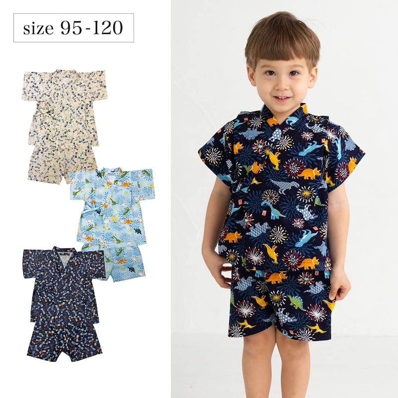 日本童裝 GITA 日本製 甚平 日本和服 90-100cm 男童款 夏季 其他品牌童裝 TOPS PANTS 日本夏祭慶典特輯