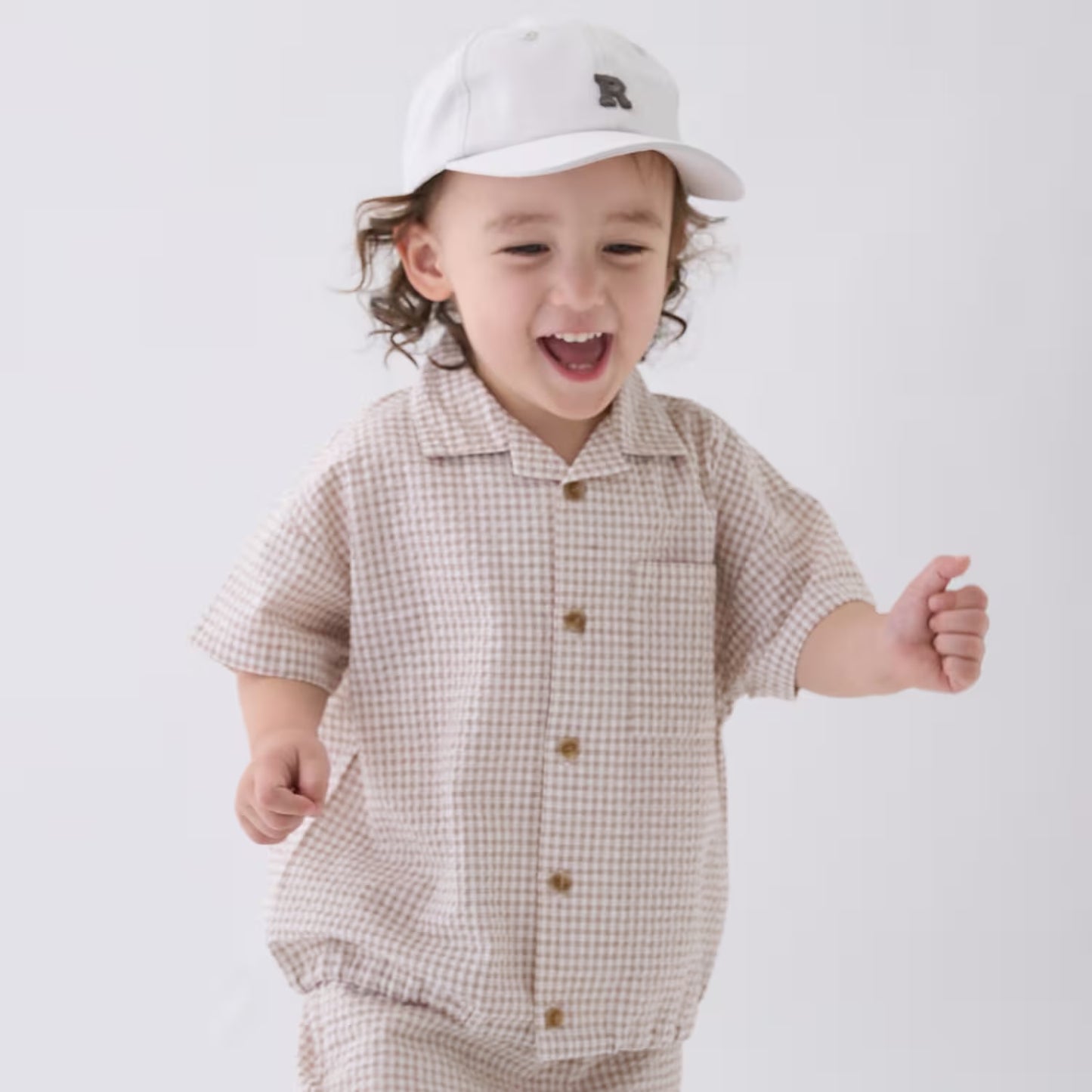 日本童裝 pe#main 格子布帛兩件套裝 80-130cm 男童款 夏季 TOPS PANTS