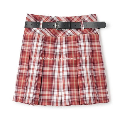 Lovetoxic Checkered Skirt (140-160cm) for Girls (Summer) 