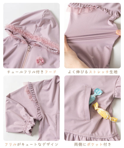Japanese children's clothing panpantutu UV protection quick-drying series ruffled jacket 80-150cm girls summer outerwear 