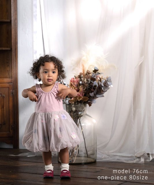 Japanese children's clothing panpantutu floral ribbon bubble dress 80-150cm girls summer dresses