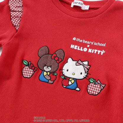 日本童裝 Slap Slip x Sanrio x 小熊學校 荷葉邊肩袖上衣 80-130cm 女童款 秋季 TOPS 其他品牌童裝 聖誕紅/新年紅