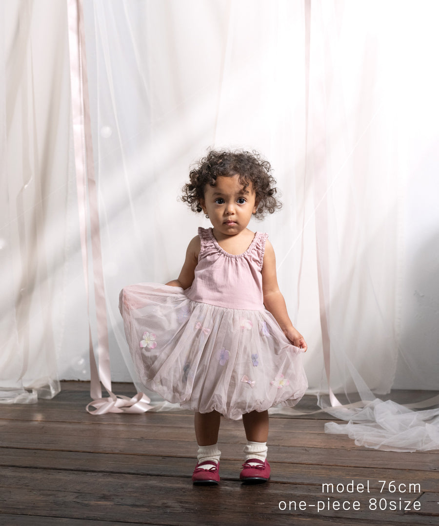 Japanese children's clothing panpantutu floral ribbon bubble dress 80-150cm girls summer dresses 