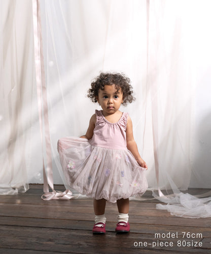 Japanese children's clothing panpantutu floral ribbon bubble dress 80-150cm girls summer dresses 