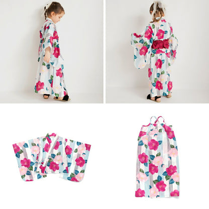 Japanese Children's Clothing Branches 2Way Yukata Japanese Kimono 90-120cm Girls Summer Dresses Japanese Summer Festival Special 