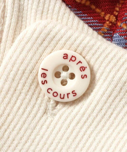 日本童裝 apres les cours 格仔水手領上衣 80-130cm 男童款 冬季 Tops 聖誕紅/新年紅