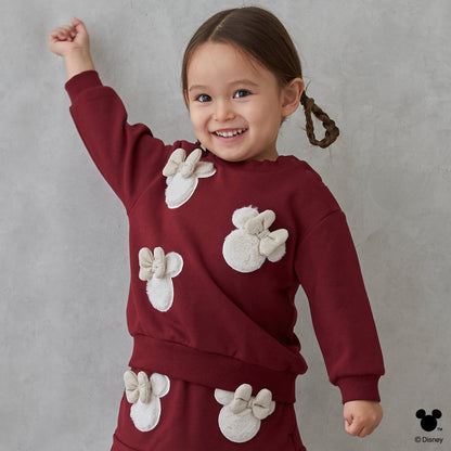 日本童裝 pe#main x Disney 毛毛圖案衛衣 80-130cm 男童款/女童款 冬季 TOPS 聖誕紅/新年紅