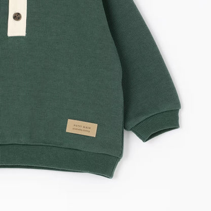 日本童裝 pe#main 抓毛翻領衛衣 90-130cm 男童款 冬季 TOPS