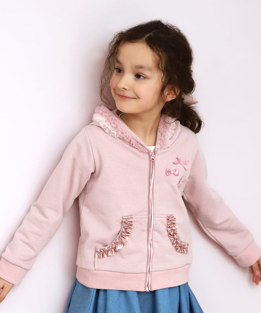 Japanese children's clothing panpantutu ruffled rose pink jacket 80-150cm girls summer OUTERWEAR 