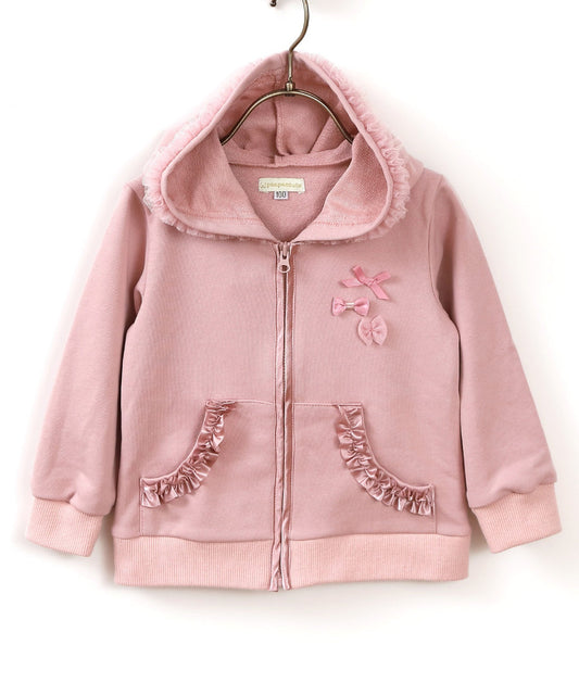 Japanese children's clothing panpantutu ruffled rose pink jacket 80-150cm girls summer OUTERWEAR 